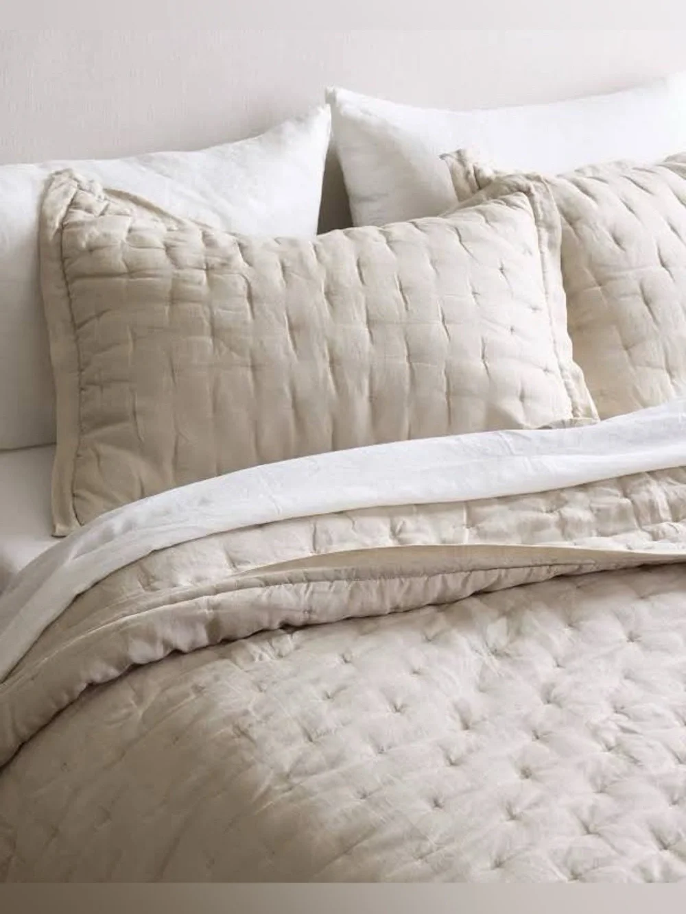 NWT Quince European Linen Dream Standard Sham Set Sand